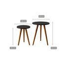 Ver mais imagens de Mesa de Apoio Redonda Preta Kit 2 Mesas Pé Palito de Madeira