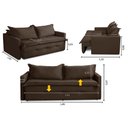 Ver imagem 3 de Sofá sem Caixa Retrátil e Reclinável 1,85m com Molas Bianca Boucle Cinza Madelina Decor