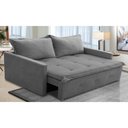 Ver imagem 1 de Sofá sem Caixa Retrátil e Reclinável 1,85m com Molas Bianca Boucle Cinza Madelina Decor