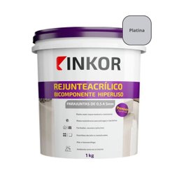 Rejunte Acrílico Bicomponente Premium Hiperliso Inkor Platina Pote 1kg - 3