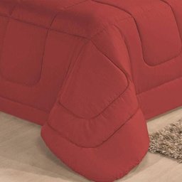 Kit Edredom Confort Casa Dona Dupla Face Solteiro 4 Pçs com Lençol Vermelho - 6