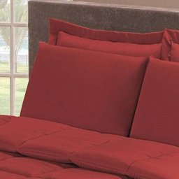 Kit Edredom Confort Casa Dona Dupla Face Solteiro 4 Pçs com Lençol Vermelho - 5