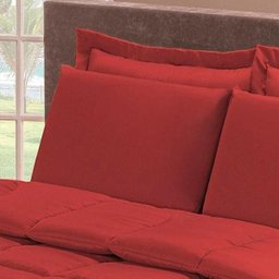 Kit Edredom Confort Casa Dona Dupla Face Solteiro 4 Pçs com Lençol Vermelho - 2