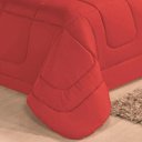 Ver imagem 3 de Kit Edredom Confort Casa Dona Dupla Face Solteiro 4 Pçs com Lençol Vermelho
