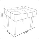 Ver imagem 7 de Kit 2 Puff Decorativo Confortável Retangular para Sala Recepção Quarto Requinte Suede Cores Pé