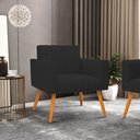 Ver imagem 6 de Kit 2 Poltronas Viena Gomada Veludo Pés Palito Castanho - D’Rossi Cor Preto