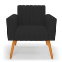 Ver imagem 5 de Kit 2 Poltronas Viena Gomada Veludo Pés Palito Castanho - D’Rossi Cor Preto
