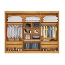 Ver imagem 3 de Guarda Roupa Casal 6 Portas e 4 Gavetas Alba Plus Peroba/off White - Europa