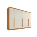Ver imagem 1 de Guarda Roupa Casal 6 Portas e 4 Gavetas Alba Plus Peroba/off White - Europa