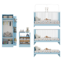 Ver imagem 5 de Jogo de Quarto Infantil Trevalla Móveis Pom Pom 3 Peças - Azul/Branco