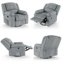 Ver imagem 5 de Poltrona do Papai Reclinável Sala de Cinema Barcelona Glider Manual Giratória Massagem USB Linho