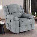 Ver imagem 2 de Poltrona do Papai Reclinável Sala de Cinema Barcelona Glider Manual Giratória Massagem USB Linho