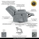 Ver imagem 6 de Poltrona do Papai Reclinável Sala de Cinema Barcelona Glider Manual Giratória Massagem USB Linho