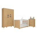 Ver imagem 2 de Quarto de Bebê Completo com Berço Americano 3 em 1 Suspiro Multimóveis Mp4620 Madeirado