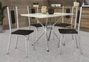 Ver imagem 1 de Conjunto Sala de Jantar Mesa com 4 Cadeiras Estofadas Cromado 838 Kappesberg Crome Cromado/tecido Si