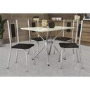 Ver imagem 1 de Conjunto Sala de Jantar Mesa com 4 Cadeiras Estofadas Cromado 838 Kappesberg Crome Cromado/tecido Si