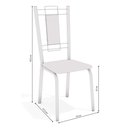 Ver imagem 2 de Conjunto Sala de Jantar Mesa com 4 Cadeiras Estofadas Cromado 838 Kappesberg Crome Cromado/tecido Si