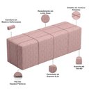 Ver imagem 5 de Kit Cabeceira Cama Box Queen com Calçadeira Roma W01 Linho Rosa - Lyam Decor