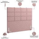 Ver imagem 4 de Kit Cabeceira Cama Box Queen com Calçadeira Roma W01 Linho Rosa - Lyam Decor