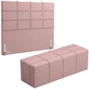 Ver imagem 3 de Kit Cabeceira Cama Box Queen com Calçadeira Roma W01 Linho Rosa - Lyam Decor