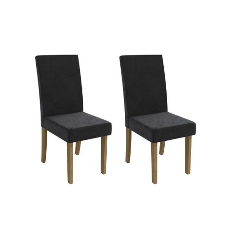 Kit 2 Cadeiras Sala Jantar 2cad131 2 Un Canela/suede Preto - Kappesberg