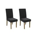 Ver imagem 1 de Kit 2 Cadeiras Sala Jantar 2cad131 2 Un Canela/suede Preto - Kappesberg