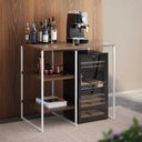 Ver imagem 1 de Aparador Adega Industrial Bar Barzinho Bourbon Aço Branco e Carvalho 80 Cm