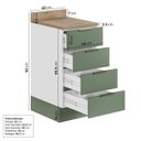 Ver imagem 3 de Balcão 4 Gavetas 40cm com Tampo com Rodapé Ipanema CabeCasa MadeiraOriginals
