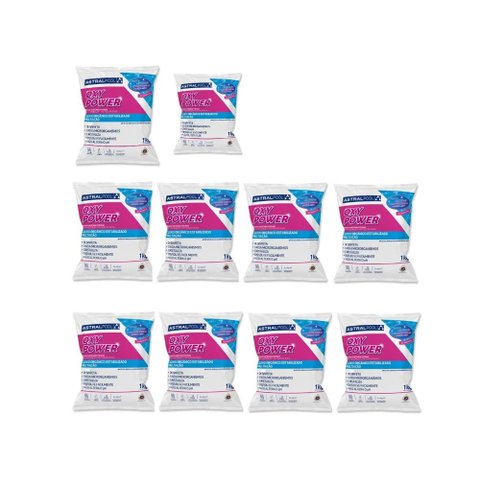 Kit 10 Cloros Oxy Power Multiação p/ Piscina 1kg Astralpool