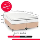 Ver imagem 4 de Cama Box Queen Bege + Colchão Paris Molas Ensacadas Bege Suede Bege/branco