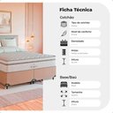Ver imagem 3 de Cama Box Queen Bege + Colchão Paris Molas Ensacadas Bege Suede Bege/branco