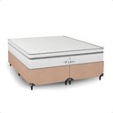 Ver imagem 7 de Cama Box Queen Bege + Colchão Paris Molas Ensacadas Bege Suede Bege/branco