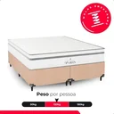 Ver imagem 5 de Cama Box Queen Bege + Colchão Paris Molas Ensacadas Bege Suede Bege/branco