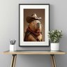 Quadro Capivara Cowboy - 60x48cm:moldura Preta - 1