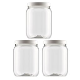 Conjunto 3 Potes Plástico Pet Prime Transparente 1,7 Litros - 1