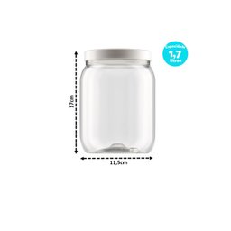 Conjunto 3 Potes Plástico Pet Prime Transparente 1,7 Litros - 2