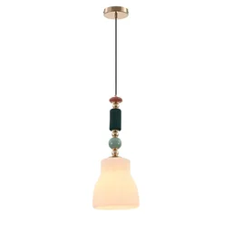 Pendente Ø20×48cm E27 Metal Dourado com Vidro Branco e Cerâmica com Cabo de 1,5m - 1