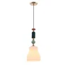 Pendente Ø20×48cm E27 Metal Dourado com Vidro Branco e Cerâmica com Cabo de 1,5m - 1