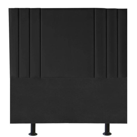 Cabeceira Cama Box Solteiro Estofada Grécia 140 Cm Suede:preto