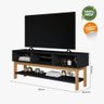 Rack para Tv Home Bancada Balcão Sala Quarto Mdf 135cm Preto Chumbo Nature Tóquio Permobili - 4