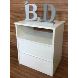 Mesa de Cabeceira Branco Suspenso 1 Unid. 2 Gaveta E Nicho40x45x30 - 3