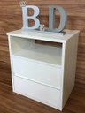 Ver imagem 3 de Mesa de Cabeceira Branco Suspenso 1 Unid. 2 Gaveta E Nicho40x45x30