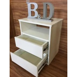 Mesa de Cabeceira Branco Suspenso 1 Unid. 2 Gaveta E Nicho40x45x30 - 2