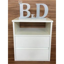 Mesa de Cabeceira Branco Suspenso 1 Unid. 2 Gaveta E Nicho40x45x30 - 1