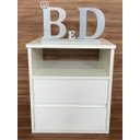 Ver imagem 1 de Mesa de Cabeceira Branco Suspenso 1 Unid. 2 Gaveta E Nicho40x45x30