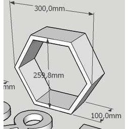 Nicho Hexagonal 1 Unidade Colmeia 30x25x10cm Mdf 15mm - 4