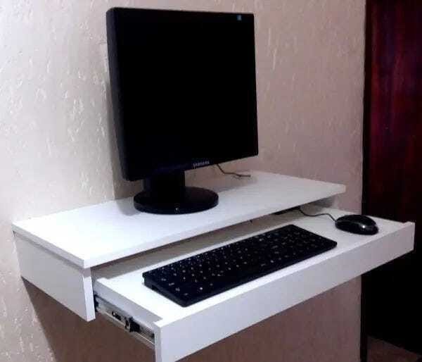 Mesa de Cabeceira Suspenso Prateleira para Computador e Notebook