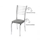Ver imagem 2 de Kit 4 Cadeiras Lara Estrutura em Aço Revestido em Suede Cinza Gat Magazine