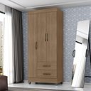 Ver imagem 1 de Guarda Roupa Solteiro com 3 Portas Vidigal Carvalho Oak