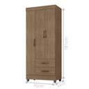 Ver imagem 4 de Guarda Roupa Solteiro com 3 Portas Vidigal Carvalho Oak